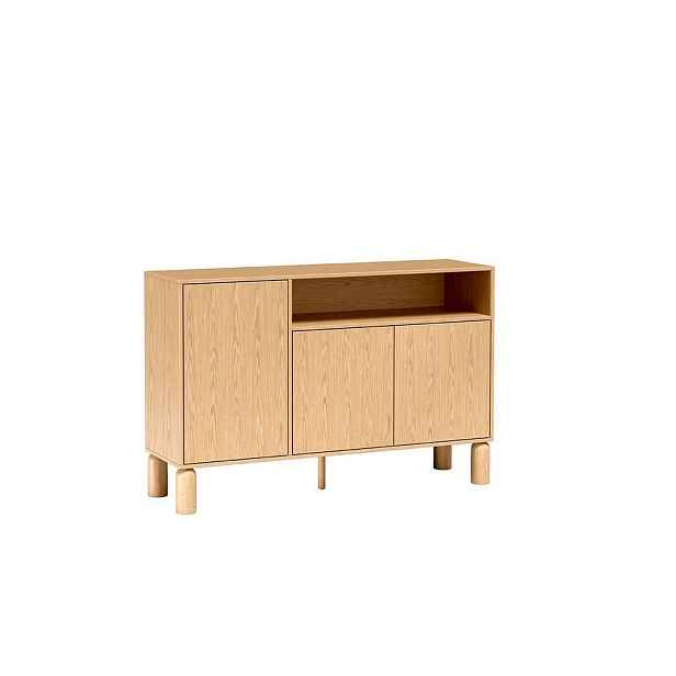 MASSENO KOMODA SABBIA, 140/91,6/40,6 cm se zásuvkami a 3 dvířky, dekor dub