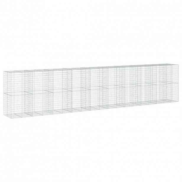 vidaXL Gabionový koš s víkem 950 x 100 x 200 cm pozinkované železo