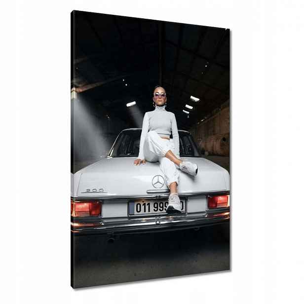 Obrazy 60x90 Bílá klasika Mercedes 200