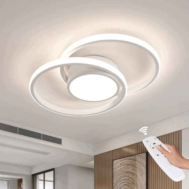 Kulaté Led Stropní Svítidlo, Bílé, Do Obývacího Pokoje, Stmívatelné Dálkové Ovládání, 40W