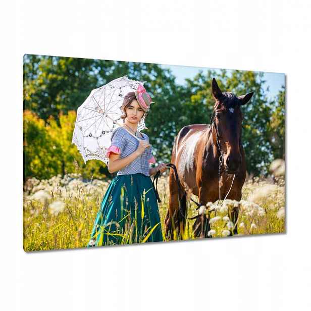 Obrazy 120x80 Dáma a kůň