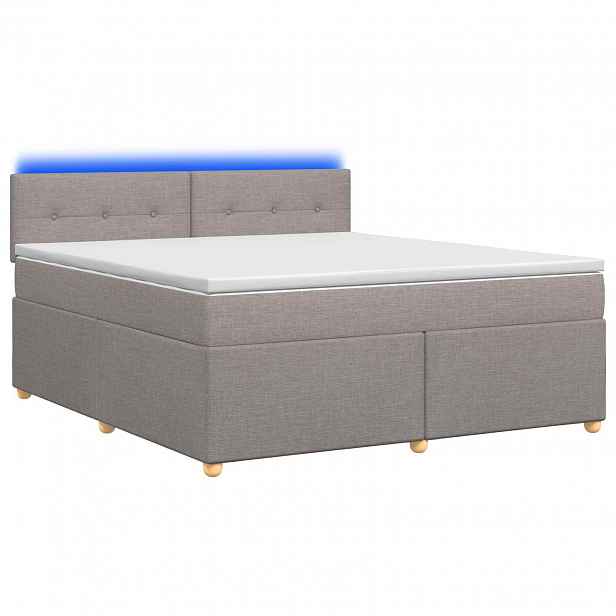 vidaXL Postel boxspring s matrací s čelo Taupe 160 x 200 cm Textil