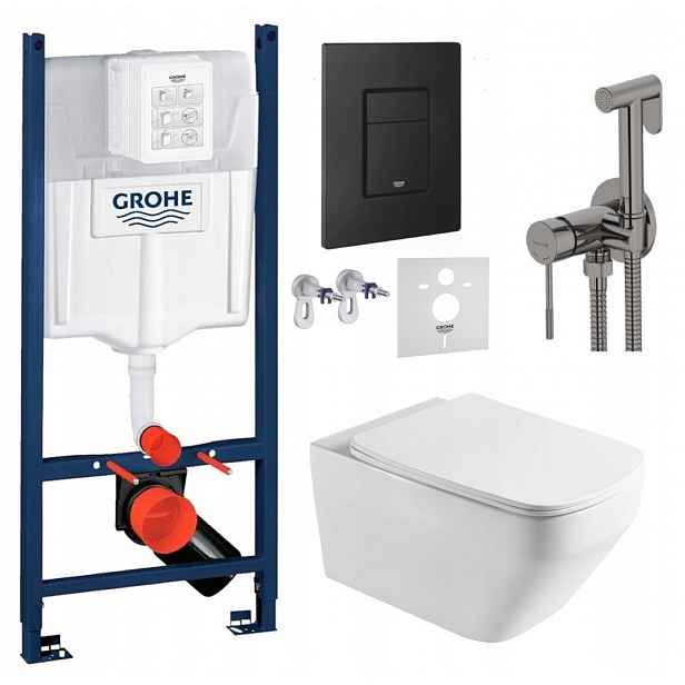 Wc Set Stelaz Grohe Wc Mísa Tornado Tlačítko baterie grafit