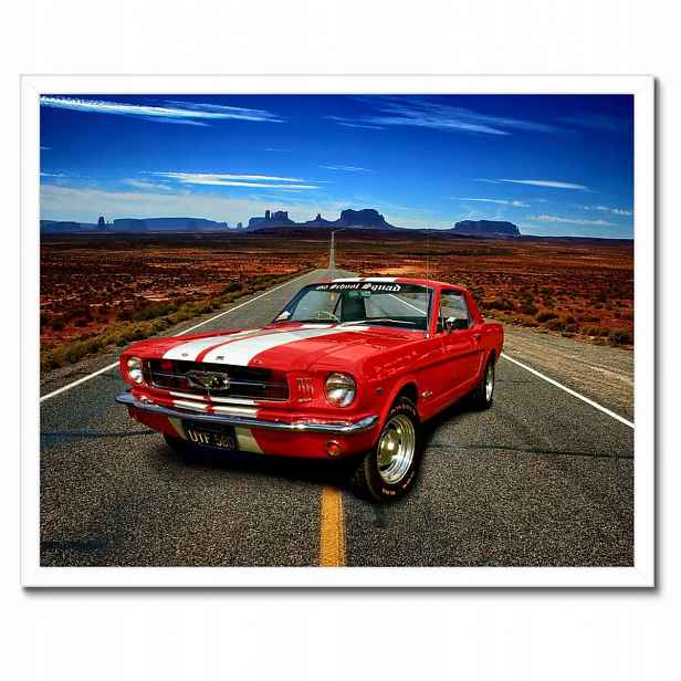 Plakáty v rámu 50x40 Červený Ford Mustang Usa