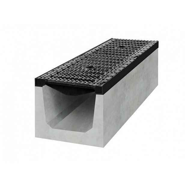 Gutta Betonový žlab D400 s litinovou mříží, d. 1000 x š. 250 x v. 200 mm