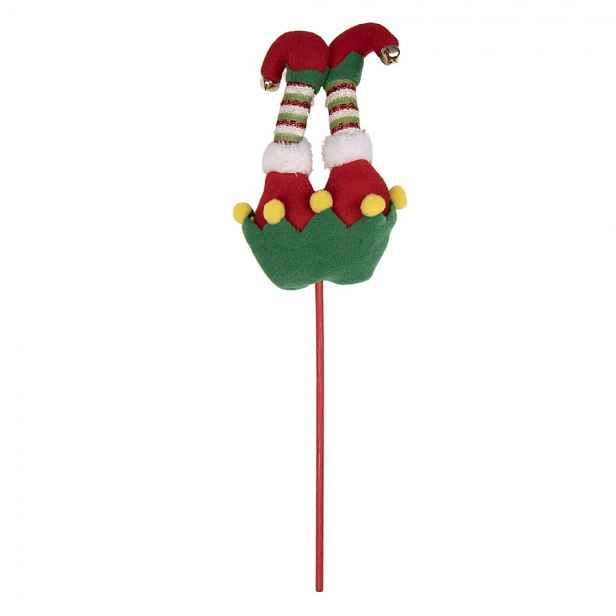 Kouzelný vánoční zápich nohy skřítek Elf  - 12*7*43 cm Clayre & Eef