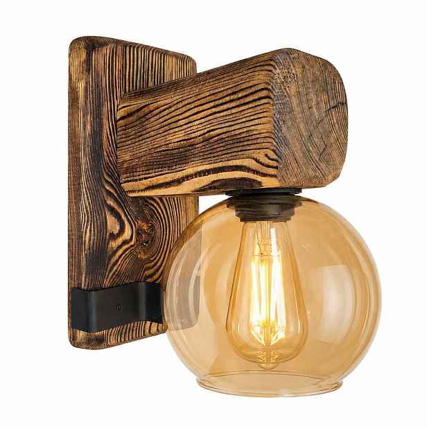 Loftové nástěnné svítidlo ze skla a kovu RusticBeam Glass Handmade