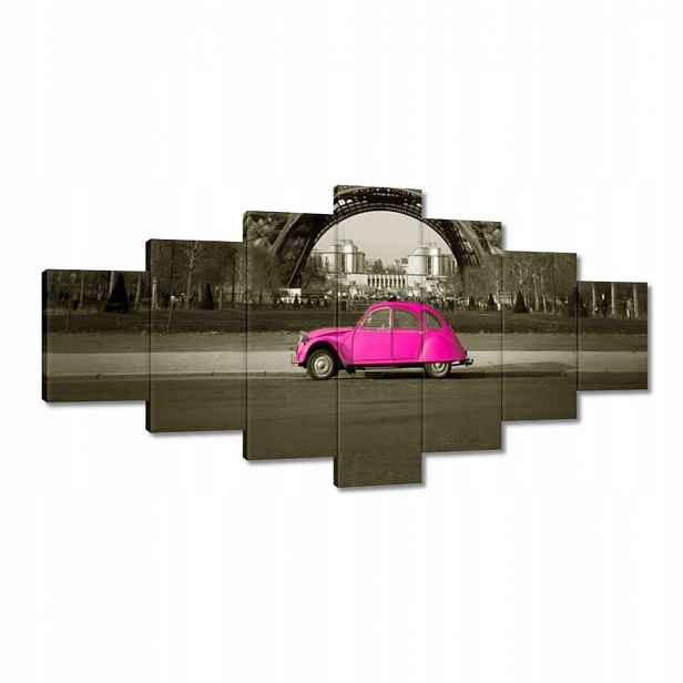 Obrazy 210x100 Růžový Citroen v Paříži