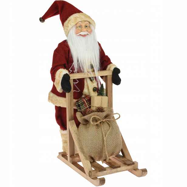 Figurka Santa Clause Na Saních Plast 25 X 30 X 45 CM