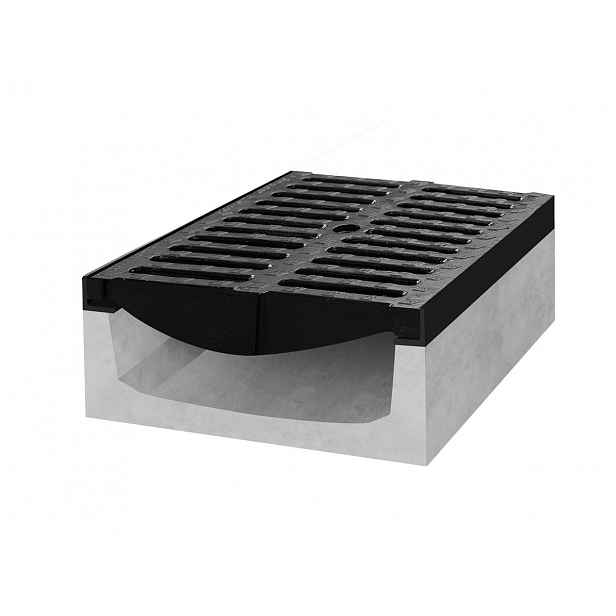 Gutta Betonový žlab D400 s litinovou mříží, d. 500 x š. 500 x v. 200 mm