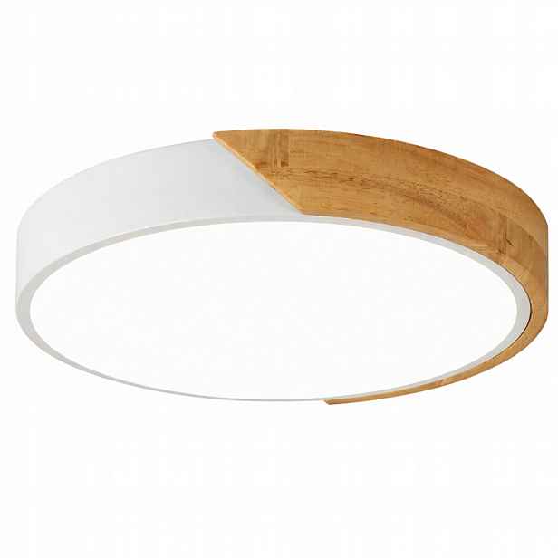 Stropní Svítidlo 40 cm 24 W Dřevo Stropní Svítidlo Bílá Kulatá Ložnice Kuchyně