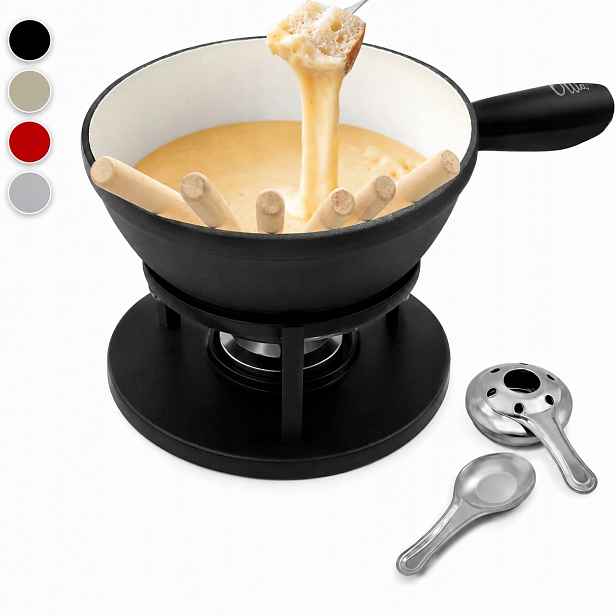Ottia Sada Fondue Litinová 2 L Pro 2-5 Osob Černá Litina