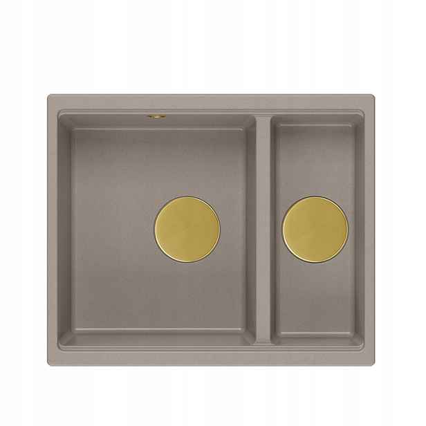 Quadron Dřez Logan 150 Dřez dřez Granit Taupe Zlato 55,5x46 cm