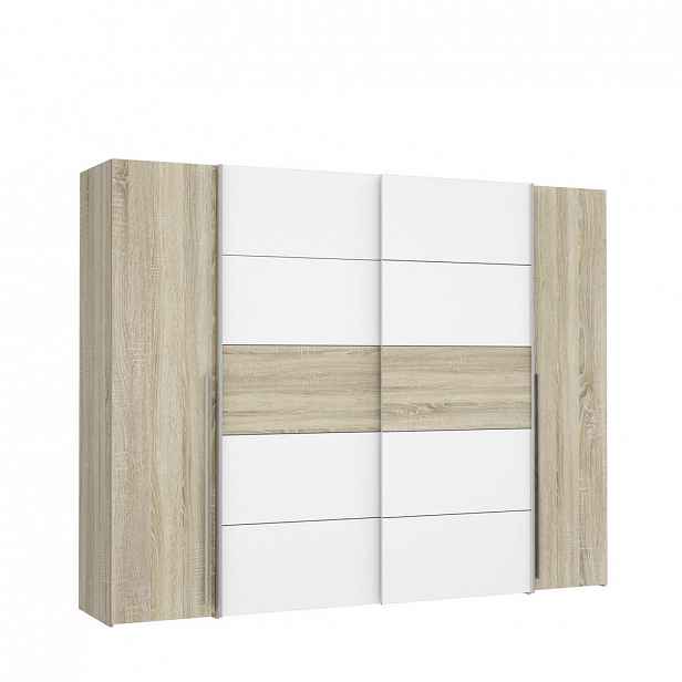 ŠATNÍ SKŘÍŇ, bílá, Sonoma dub, 270,3/210/61,2 cm