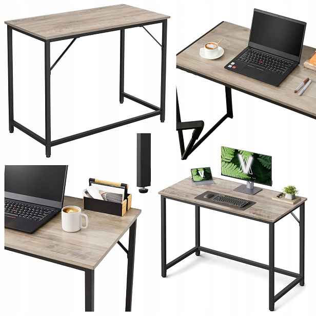 Počítačový stůl Loft Industriální 100 cm Béžový Skandinávský Malý Stabilní