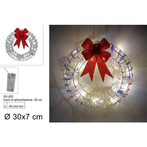 PROHOME - Věnec 58x66cm LED mašle