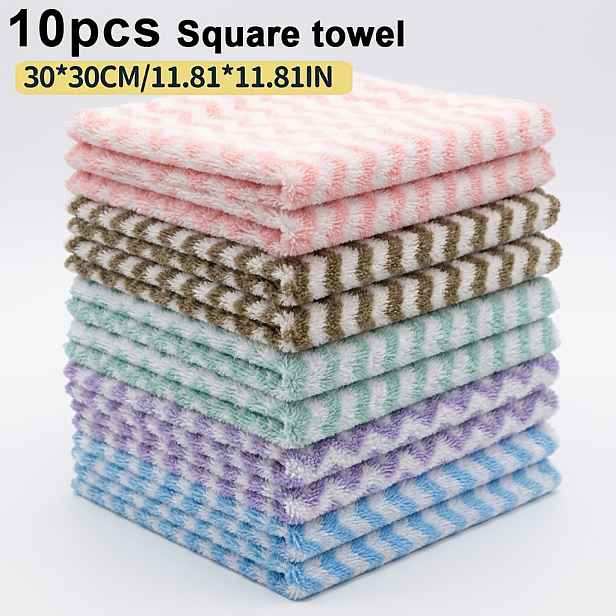 TEMU Sada 10 kusů žínek, 30 * 30 cm/11,8 * 11,8 palce, ručník na prsty, měkký, savý, šetrný k pokožce, vhodný do kuchyně, na úklid, do koupelny, pro