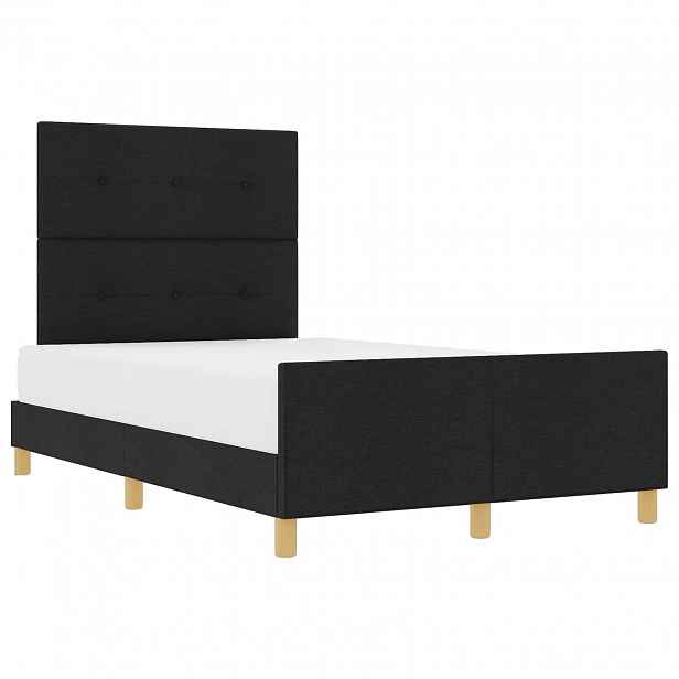 vidaXL Rám postele s čelo Černá 120 x 190 cm textil