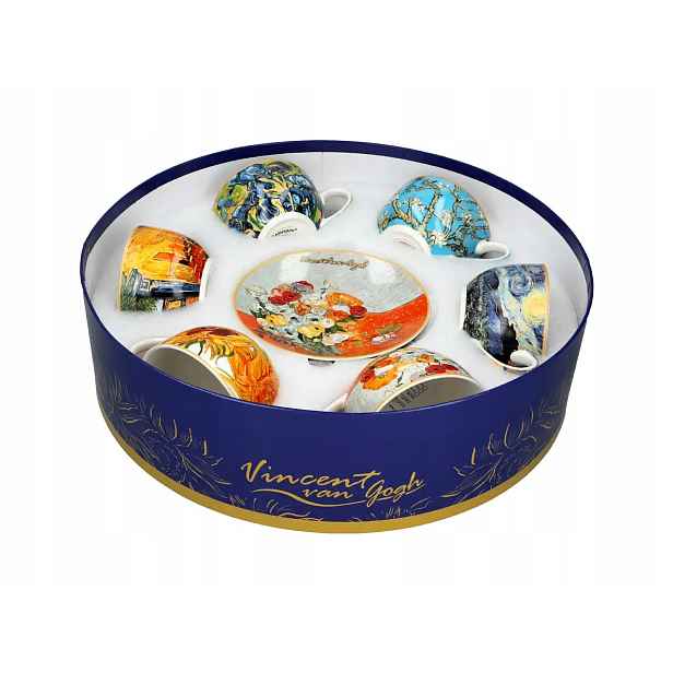 Carmani Sada 6 šálků v kulaté krabičce V. van Gogh