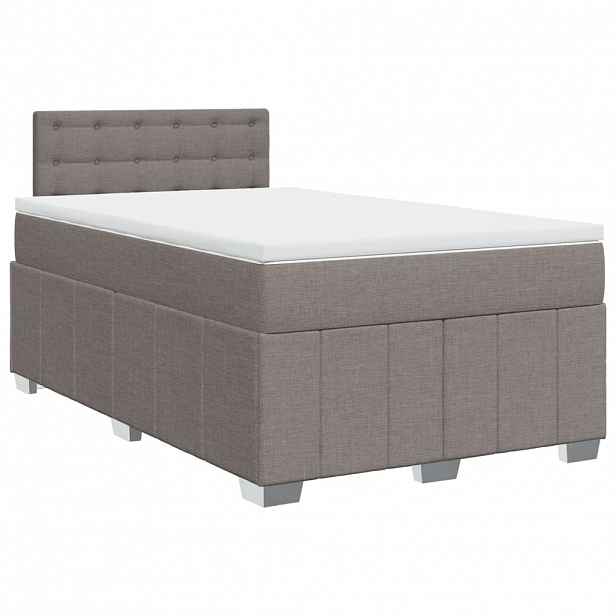 vidaXL Box spring postel s matrací taupe 120x190 cm textil