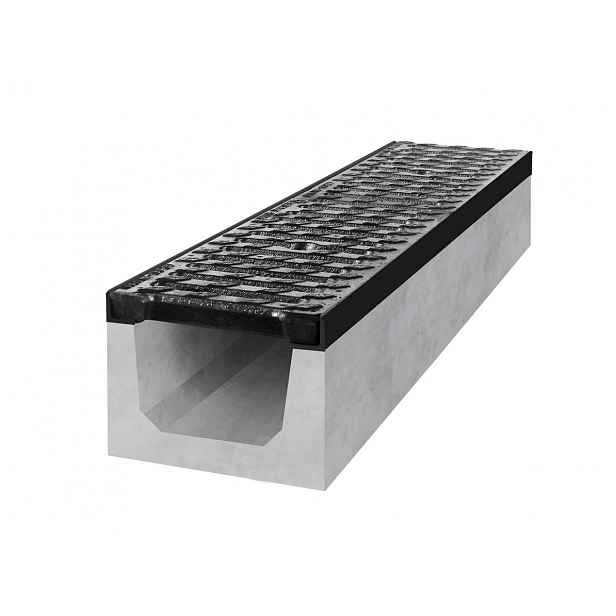 Gutta Betonový žlab D400 s litinovou mříží, d. 1000 x š. 200 x v. 200 mm