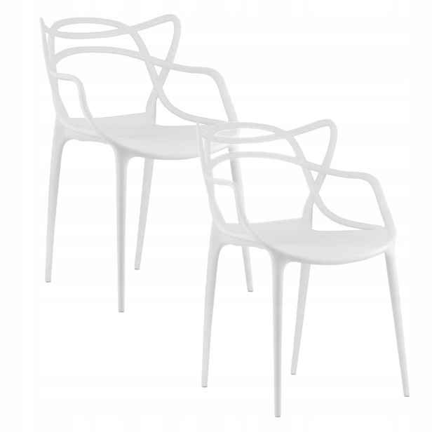 Křeslo Loft Bílé Moderní Designové Křeslo Kuchyňského Obývacího Pokoje Premium x2