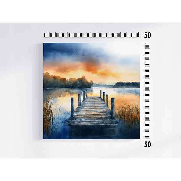 Obraz Na Plátně Canvas Pohled Na Krajinu Příroda Jezero Rybník Most Molo 50x50