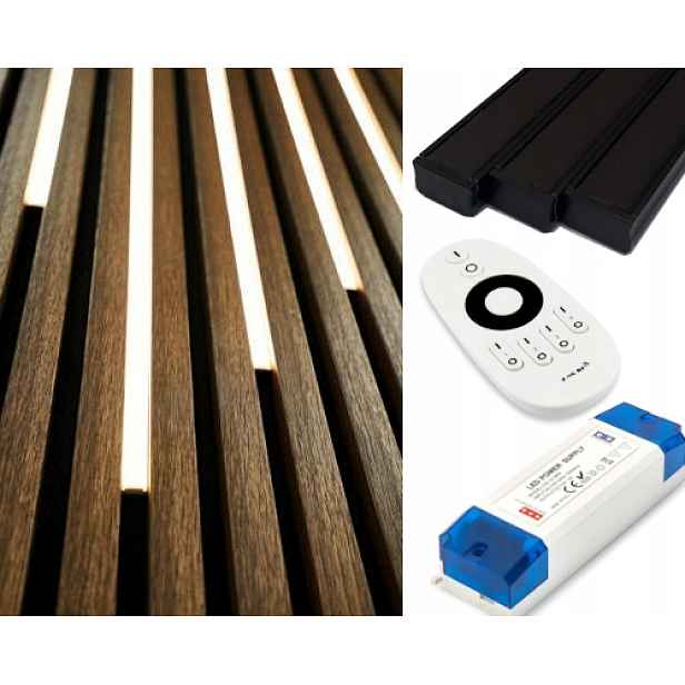 Osvětlení lamel Černá Stínidla 5x Led Cob lampa Dálkový Ovladač