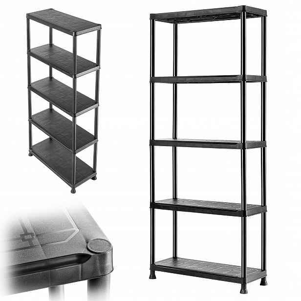 Plastový Dílenský Skladový Regál 176x75x32 cm 5 Polic 125 kg Keter