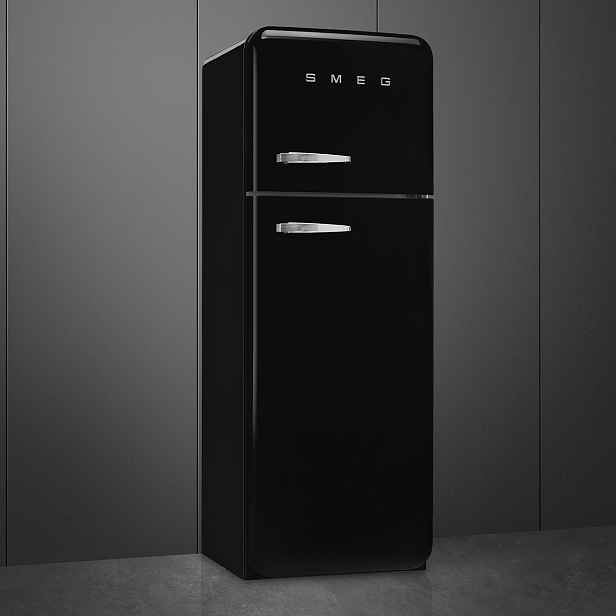 Smeg SMEG 50's RS kombinovaná lednice s mrazákem nahoře 222l/72l otv.pravé 172x60 cm černá FAB30RBL6