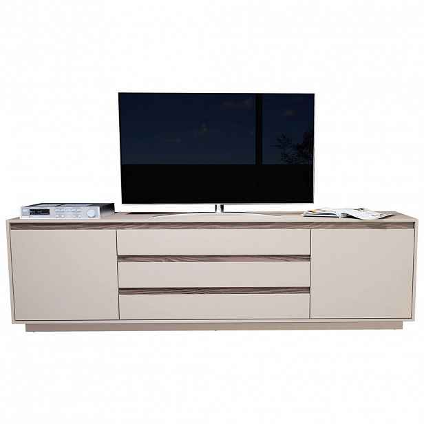 Stylife NÍZKÁ KOMODA, barvy ořechu, kašmírová, 220/64/45 cm