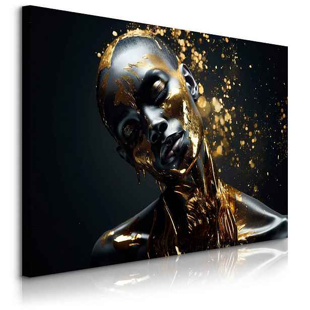 Muralo OBRAZ NA PLÁTNĚ do Obývacího Pokoje Abstraktní Portrét Ženy Glamour 100cm x 70cm