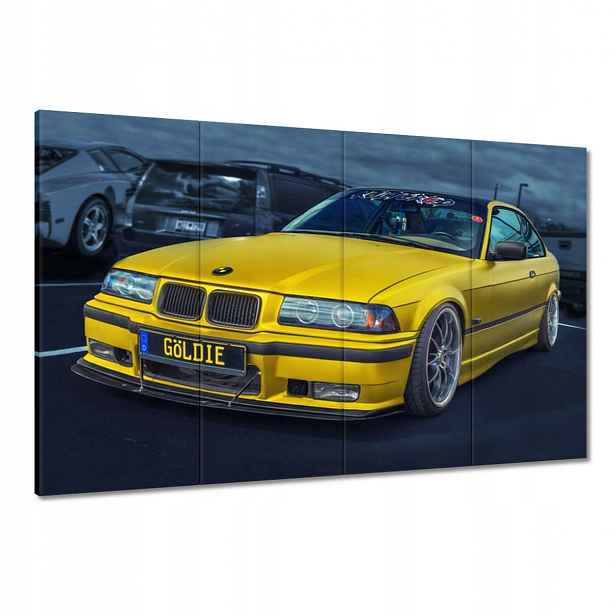 Obrazy 120x80 Zlatý automobil Bmw Auto