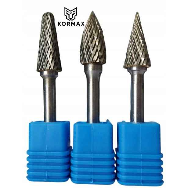 Rychlootáčkový frézovací rotační pilník 12 mm na karbidový kov Set 3ks