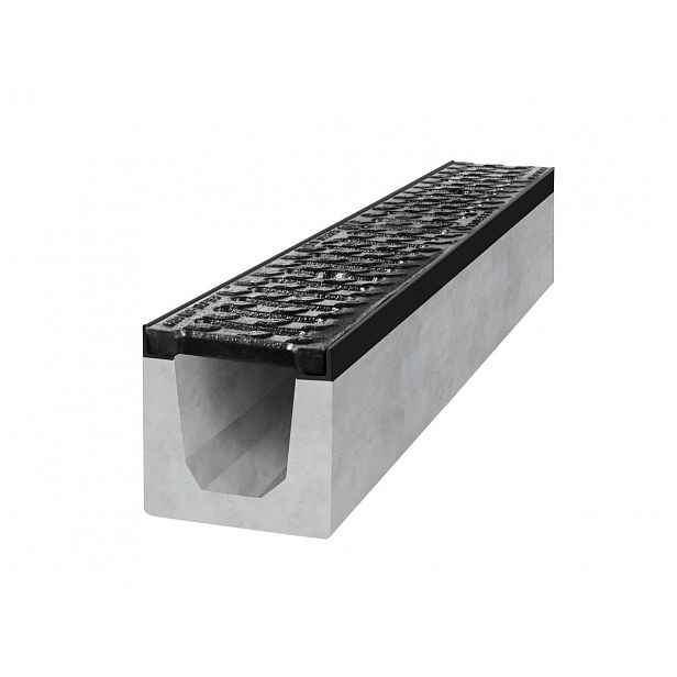Gutta Betonový žlab D400 s litinovou mříží, d. 1000 x š. 150 x v. 150 mm