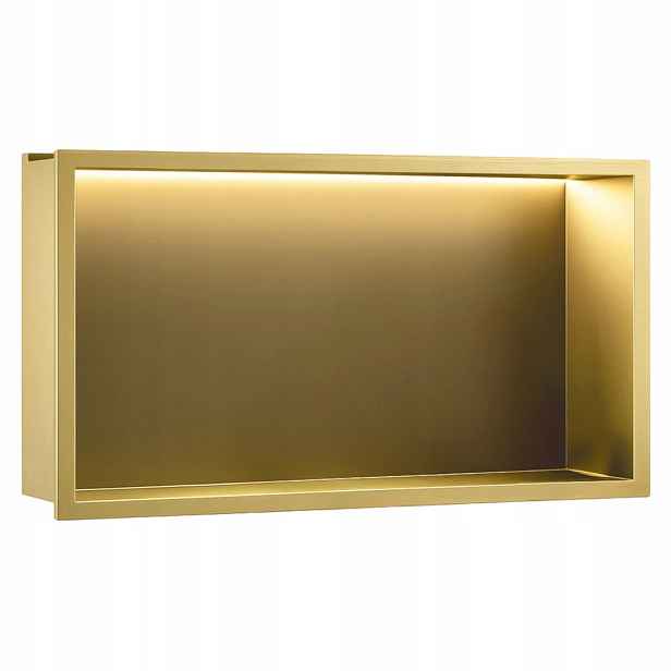 Półka wnękowa Rea Led złoty szczotkowany 60/30/10
