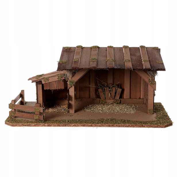 Stajenka Vánoční Betlém 55x30x21 cm – pro postavy o výšce 11-12 cm