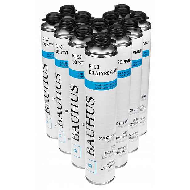 Pěnové Lepidlo Na Polystyren 710 ml Eps Xps silná pěna Bauhus sada 12 kusů