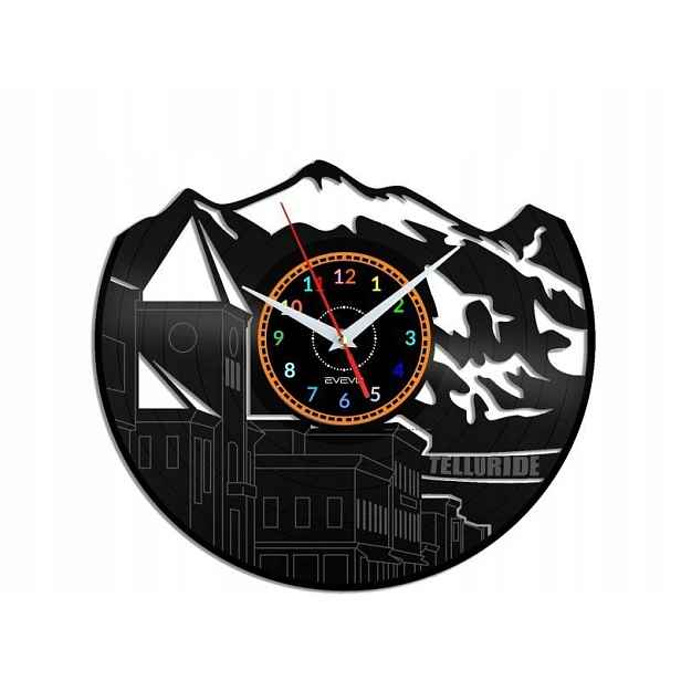 Telluride Dárek Originální dekorace do domu Hodiny z vinylové desky