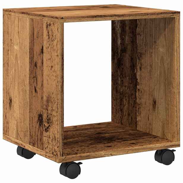 vidaXL Skříňka na kolečkách old wood 37x33x42,5 cm kompozitní dřevo