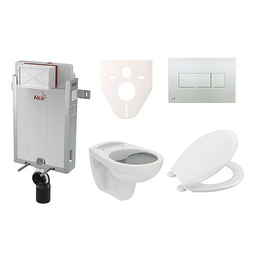 Závěsný set WC S-line PRO rimless, nádržka Alcaplast Renovmodul, tlačítko chrom lesk SIKOAP5