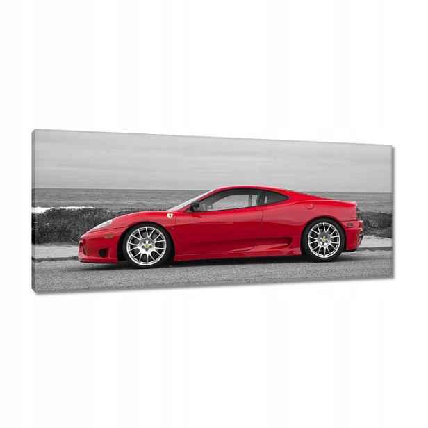 Obrazy 100x40 Červené ferrari na pláži