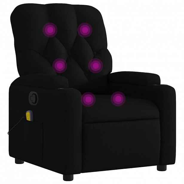 vidaXL Masážní křeslo s polohovacím mechanismem, černé, látkové