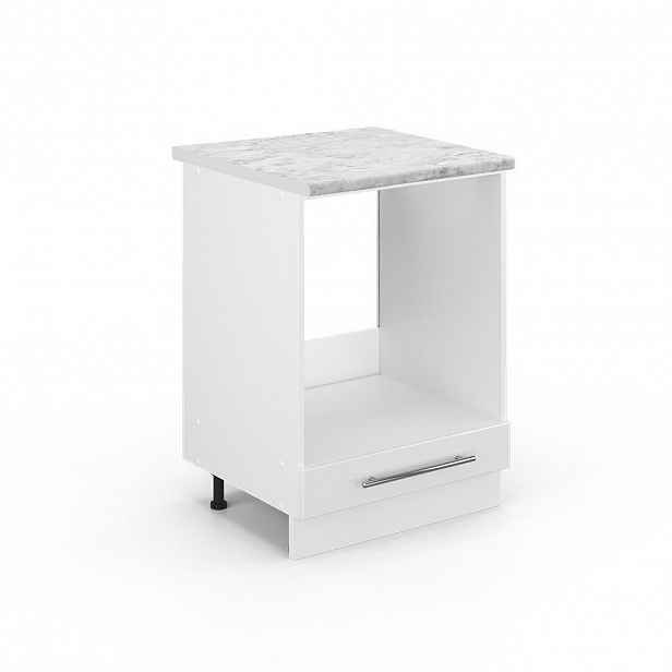 Vicco SKŘÍŇKA NA VESTAVĚNOU TROUBU Fame-Line Bílá vysoký lesk 60 cm , PD Mramor