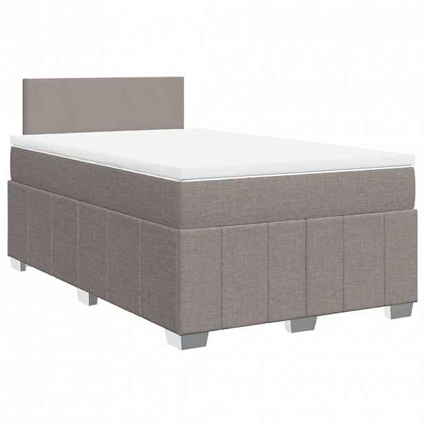 vidaXL Box spring postel s matrací taupe 120x200 cm textil