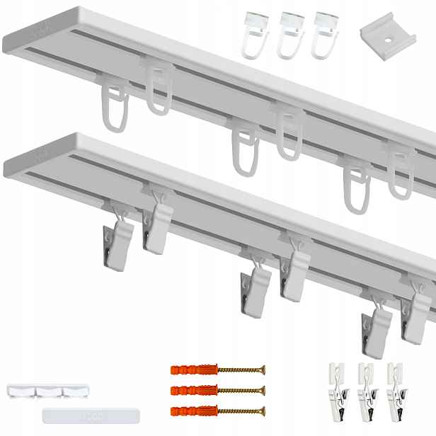 Dvojitá Garnýž 510 cm, Aluminiová Lišta Se Všemi Prvky