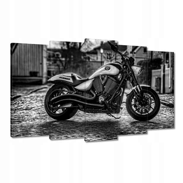 Obrazy 100x60 Černobílé foto motorka