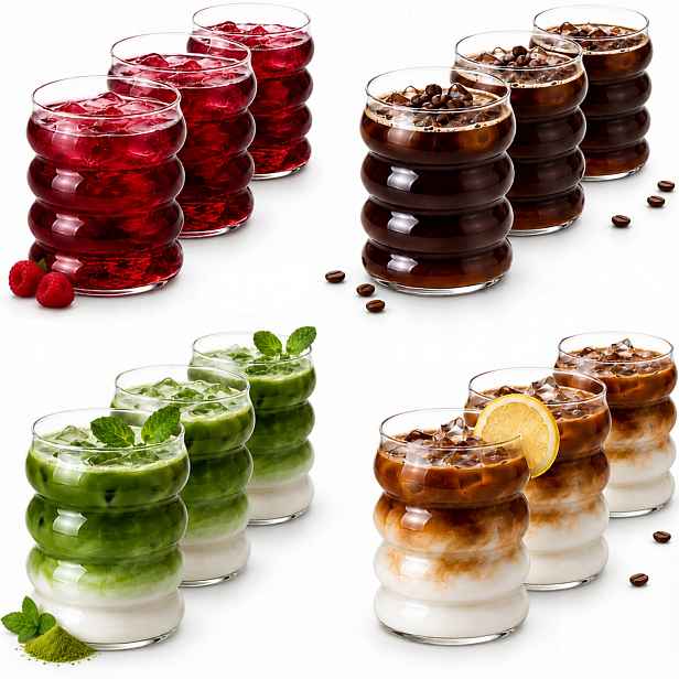 Sklenice Na Nápoje Bubbly Dekorativní Kávové Bubbly 360 ml 12 Ks