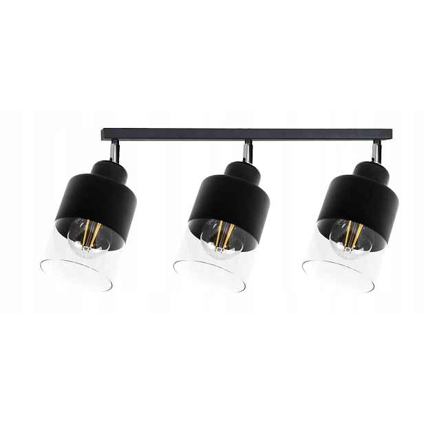 Stropní Svítidlo stropní lampa do obývacího pokoje Loft 3 černá skleněná stínidla stropní svítidlo