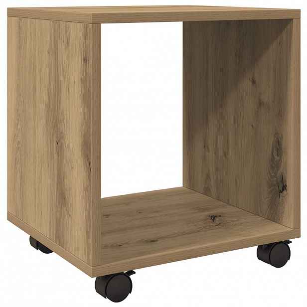 vidaXL Skříňka na kolečkách dub artisan 37x33x42,5 cm kompozitní dřevo